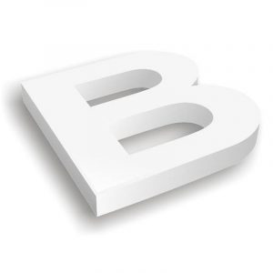 Lettres Relief sur entretoises pvc 19mm