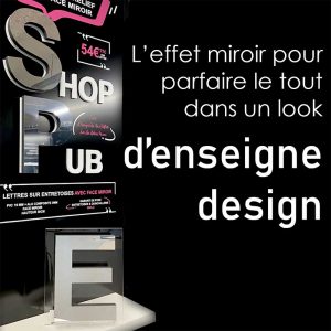 lettres sur entretoises face miroir pvc 19mm noir