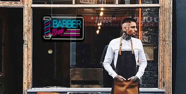 neon-retro-barber-shop néon led lumineux,coiffeur, barber shop,salon de coiffure homme,coiffeur barbier,logo néon barber vintage, néon led shop enseigne (1