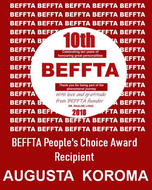 10th Annual BEFFTA Awards 2018 People's Choice Award Augusta Koroma