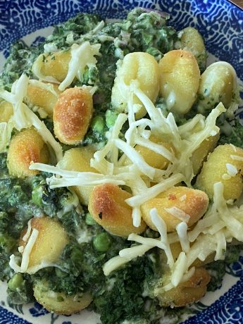 Gnocchi met spinazie en boursin