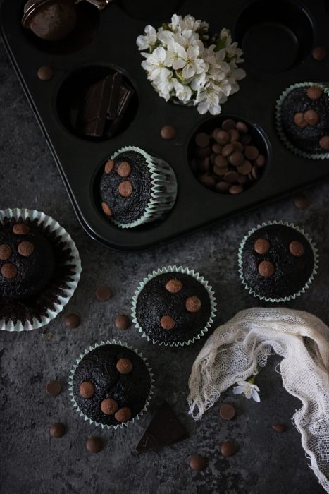 saftiga chokladmuffins