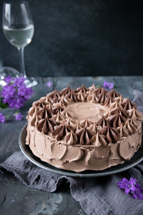rieslingkaka med chokladkräm