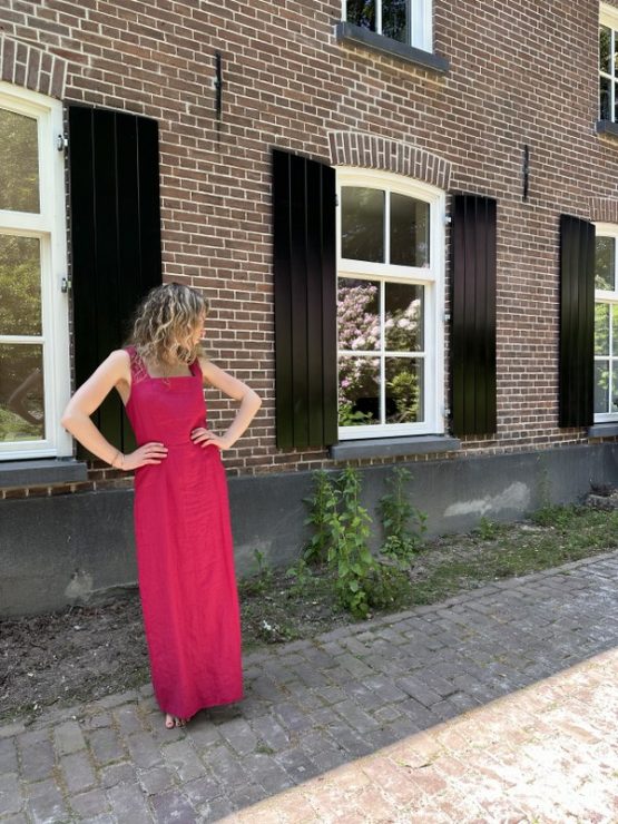 Claudia Sträter pink linnen jurk