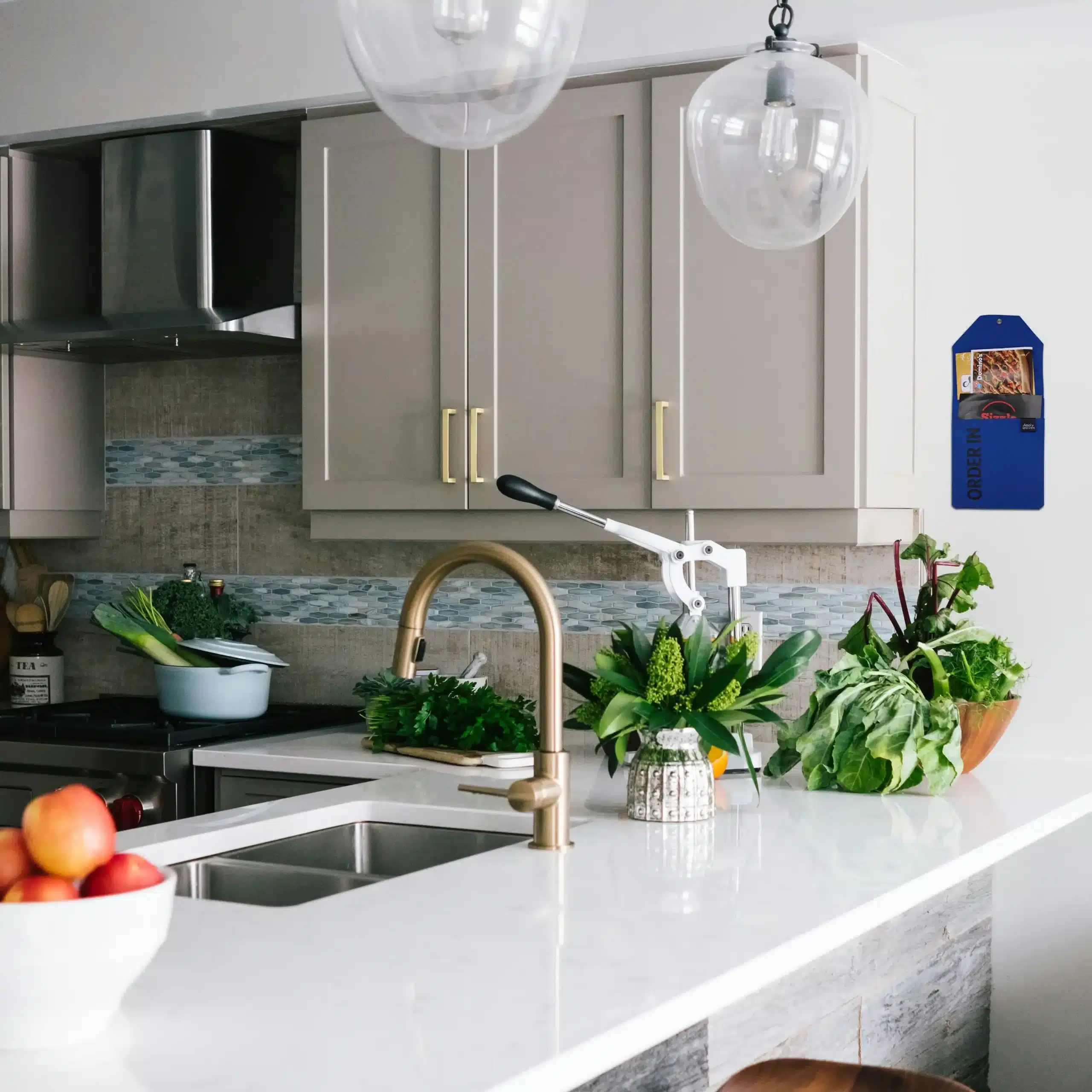 Order In organiser on kitchen wall