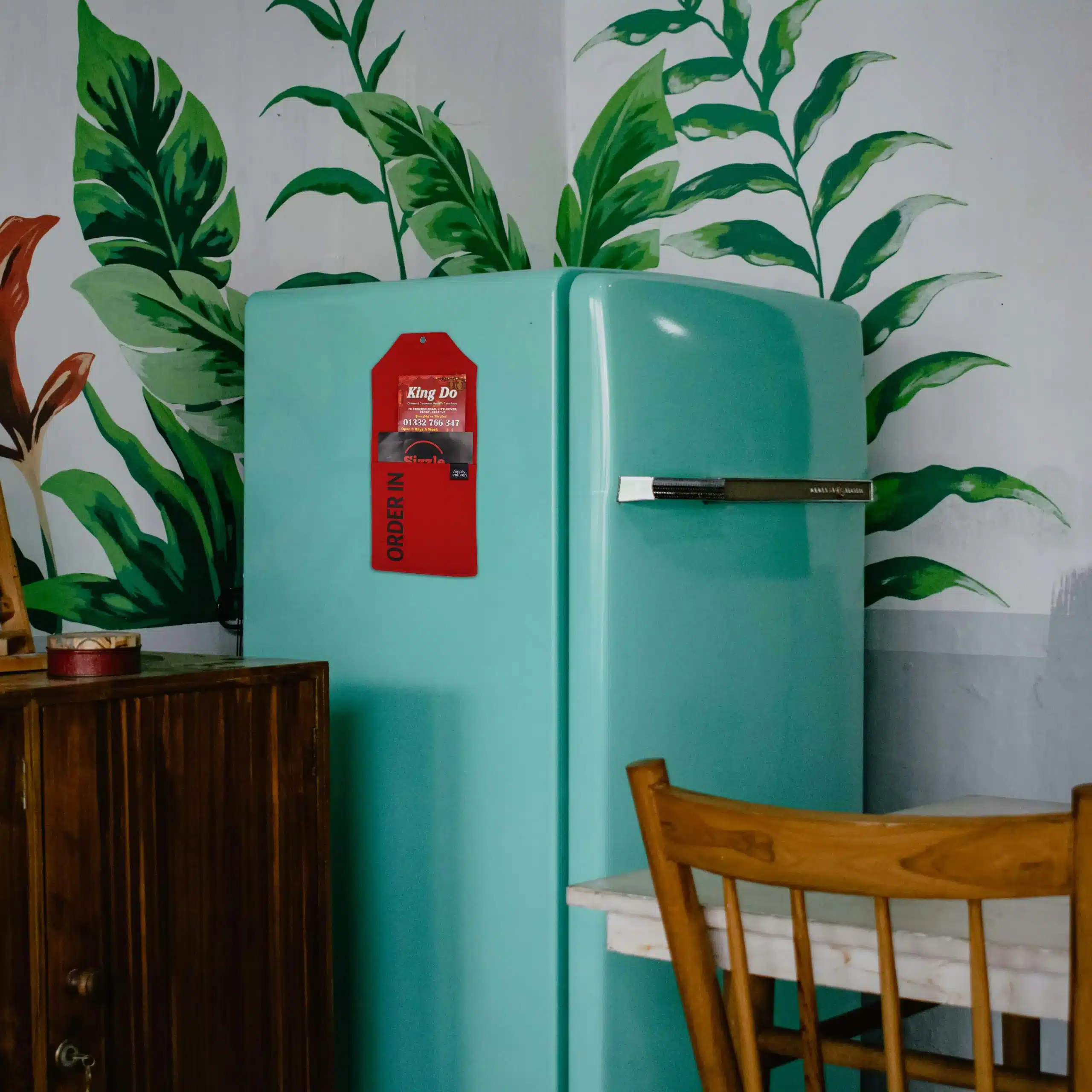 Red Order In Organiser on fridge