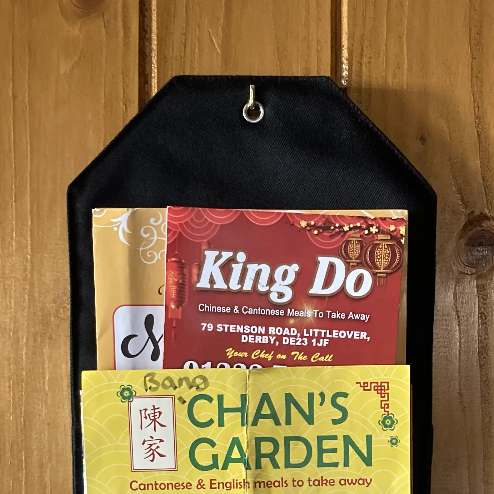 Takeaway Organiser hanging on hook