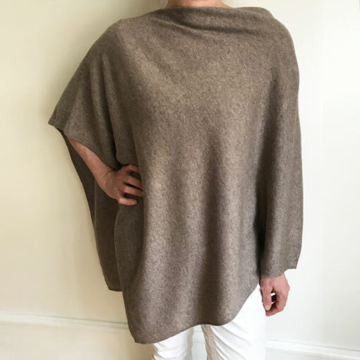 Cashmere Poncho - brun