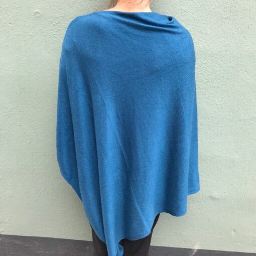 Cashmere Poncho - blå