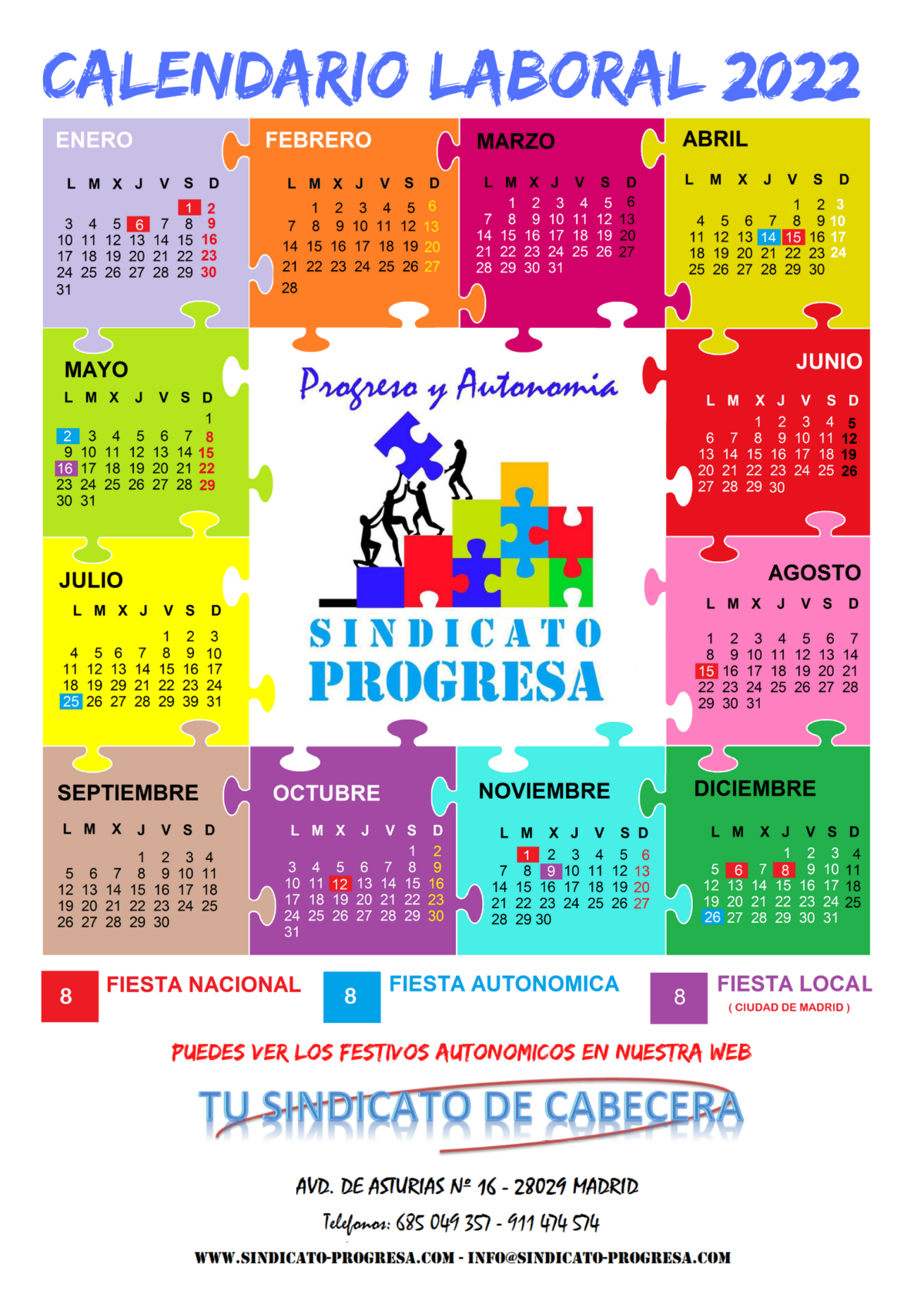 CALENDARIO LABORAL 2022