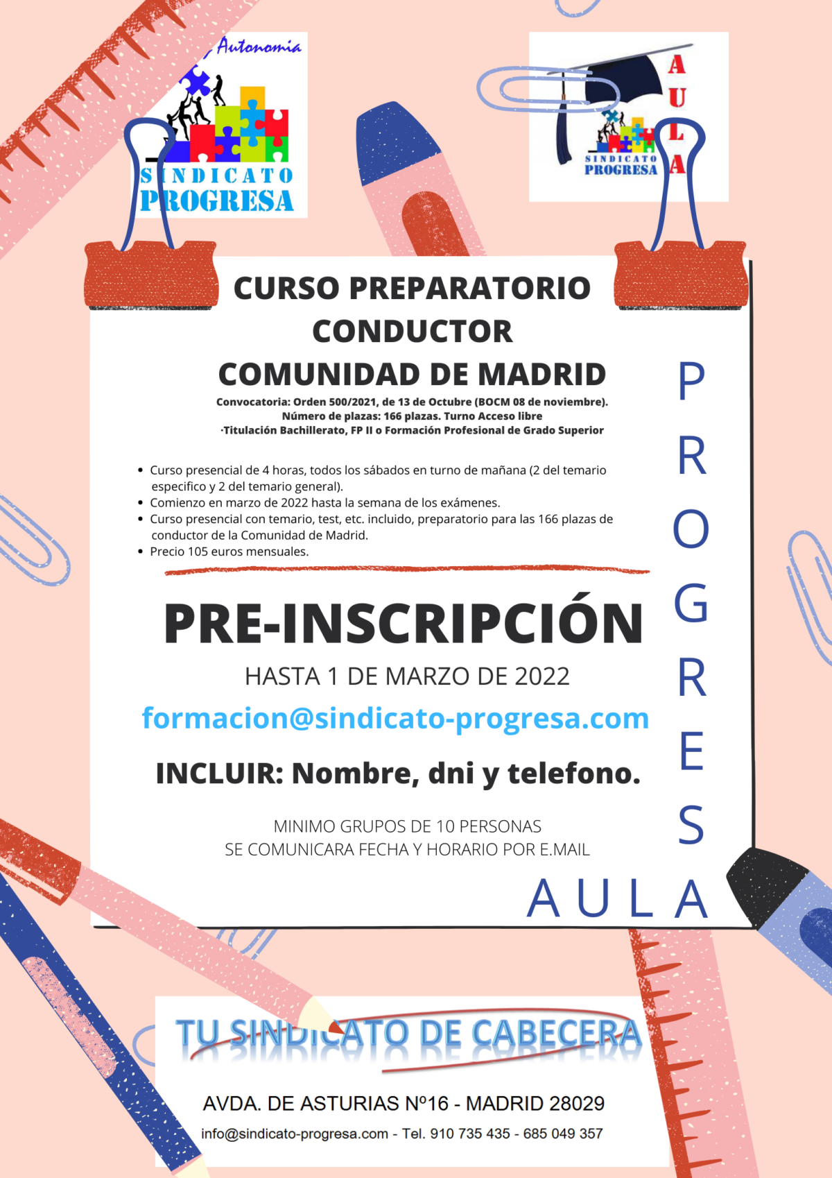 CURSO PREPARATORIO CONDUCTOR C.A.M.