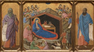 kerst Duccio_di_Buoninsegna_-_The_Nativity_with_the_Prophets_Isaiah_and_Ezekiel_-_Google_Art_Project