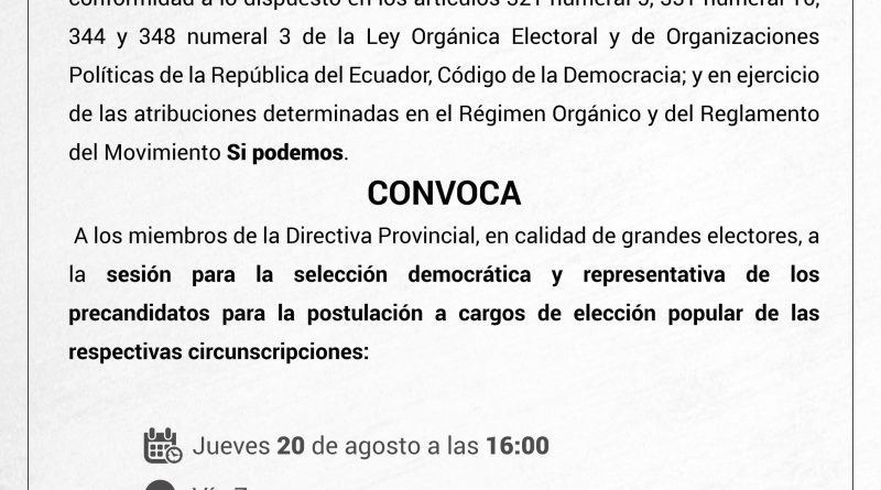 CONVOCATORIA PRIMARIAS