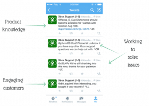 Customer service example on Twitter