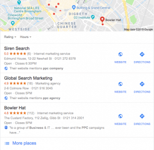 Screenshot of Siren Search GMB listing