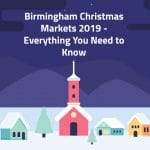 Cartoon image of Christmas huts with dark night sky