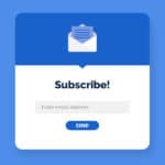 Illustrated subscribe email popup