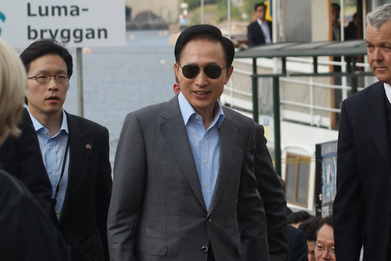 Lee Myung-Bak president i Sydkorea besök i Hammarby Sjöstad