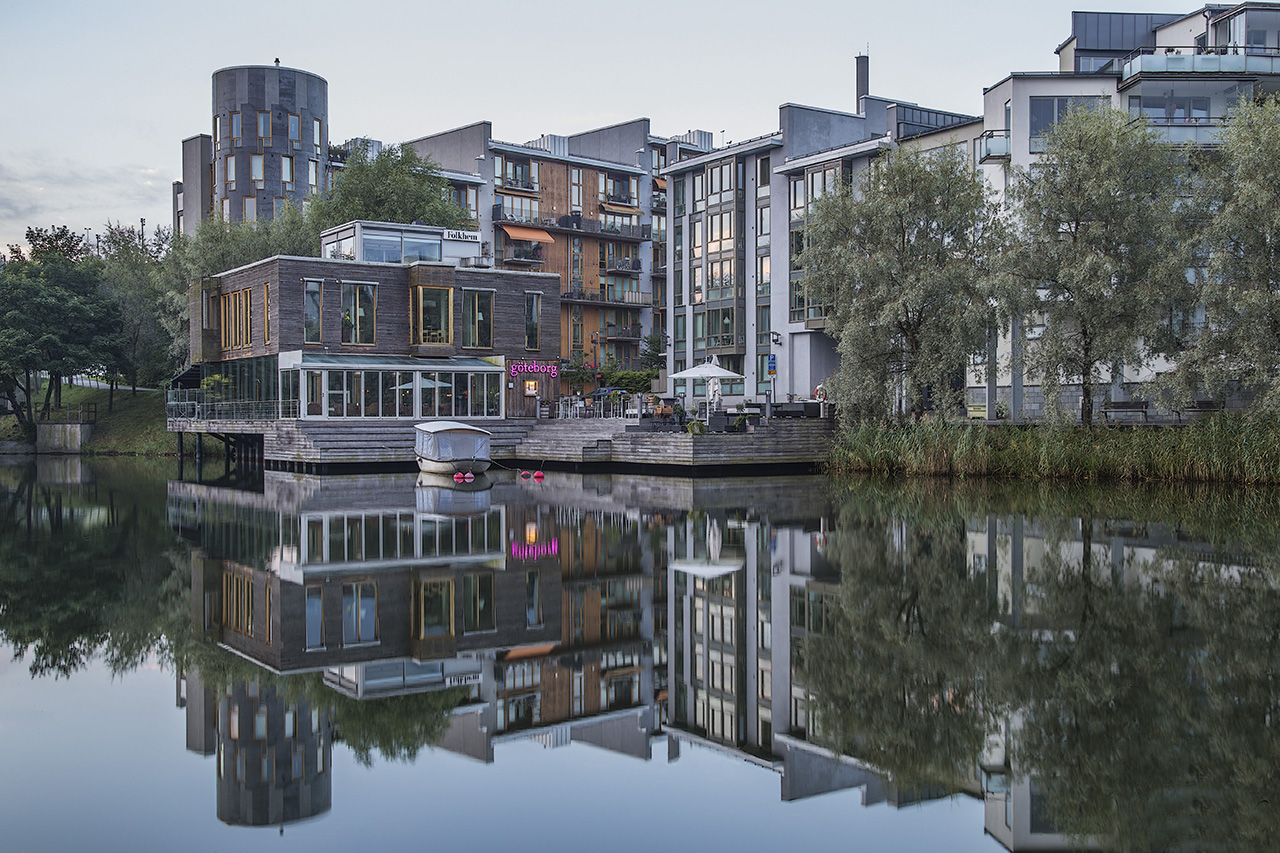 Restarurang Göteborg spegelblank kanal