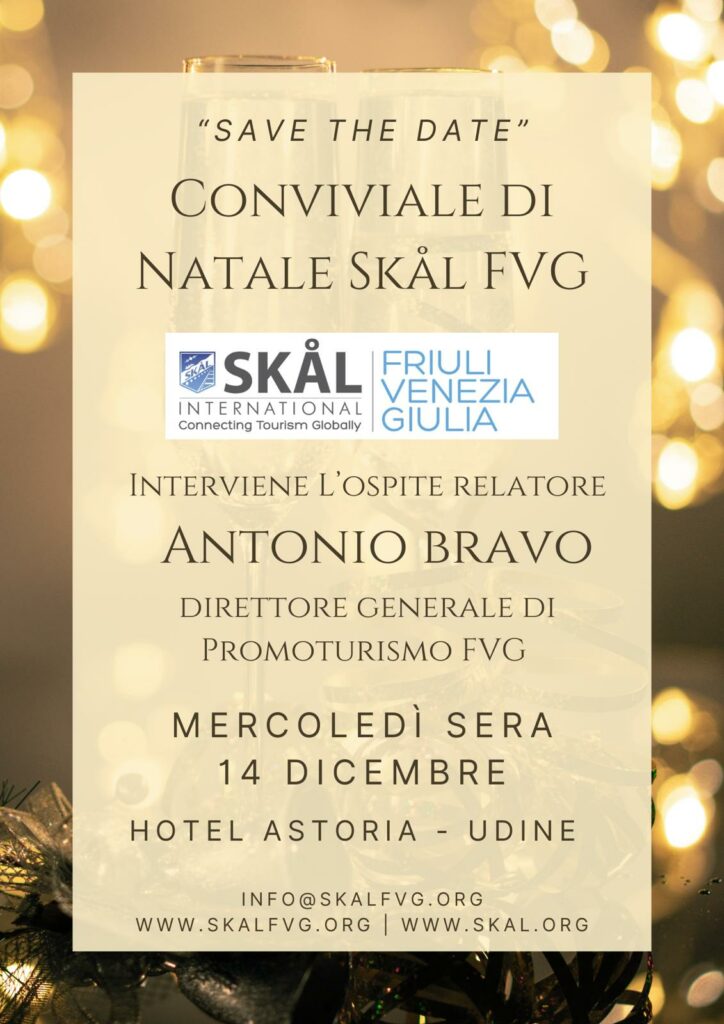 Conviviale di Natale Skal FVG all'Hotel Astoria a Udine, mercoledì 14 dicembre.