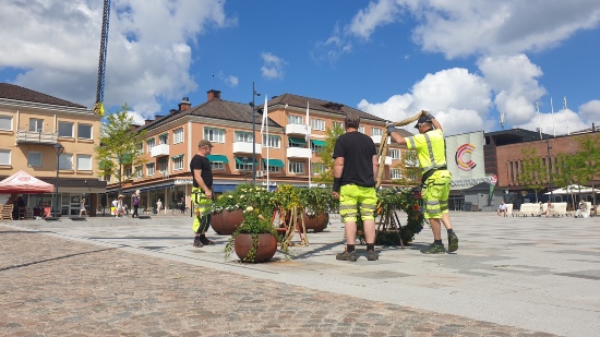 Midsommarstång på Hertig Johans torg i Skövde