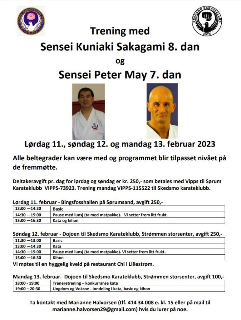 Treningssamling med Sensei Sakagami og Sensei May