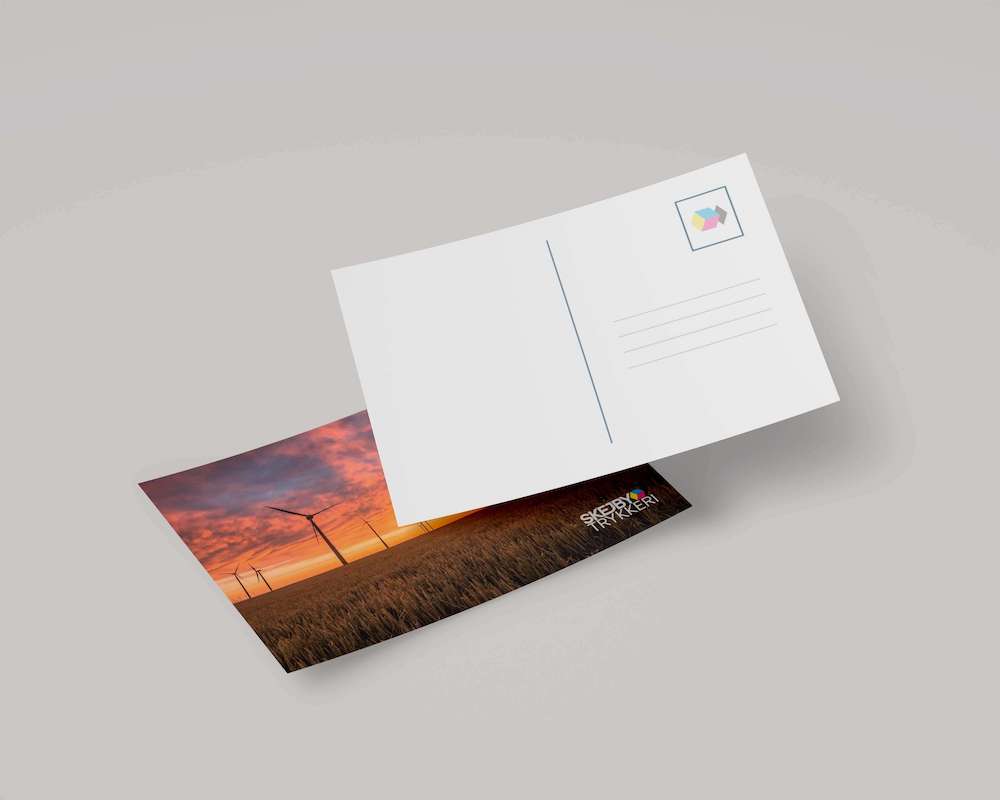 Postkort med tryk logo | Forskellige formater | farvetryk