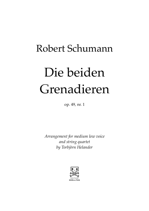 Schumann, Robert: Die beiden Grenadiere, a minor