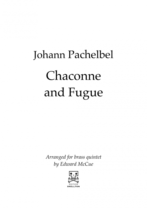 Pachelbel, Johann: Chaconne and Fugue