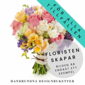 Vacker bukett med blandade blommor i mixade milda färger. Beställ hos Florister i Sverige!