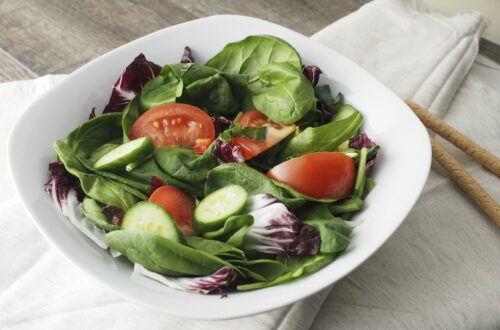 Healthy vegetable salad in plate