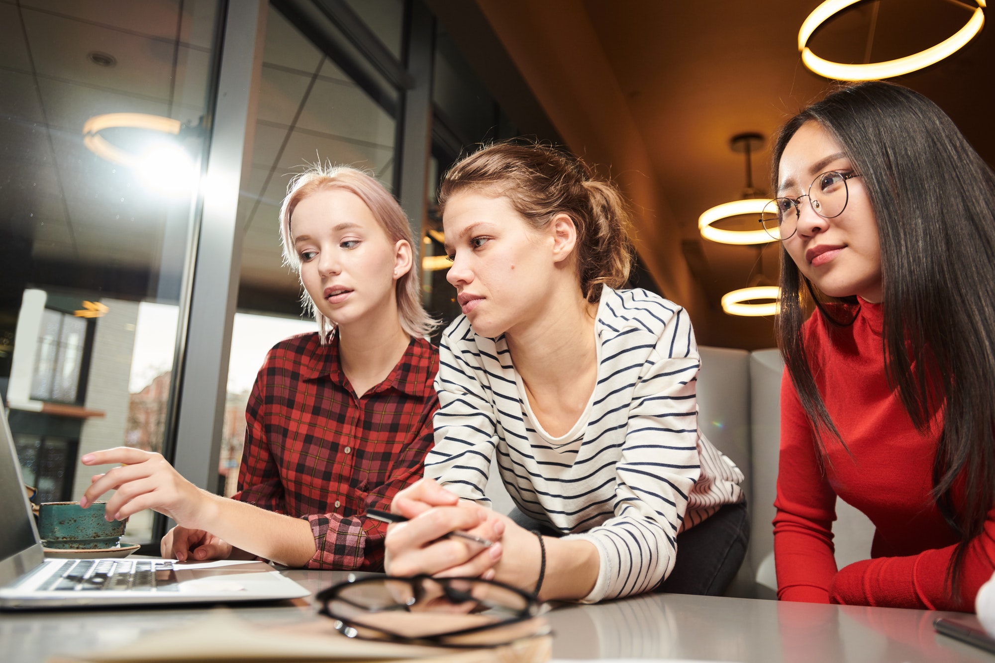 Students studying online