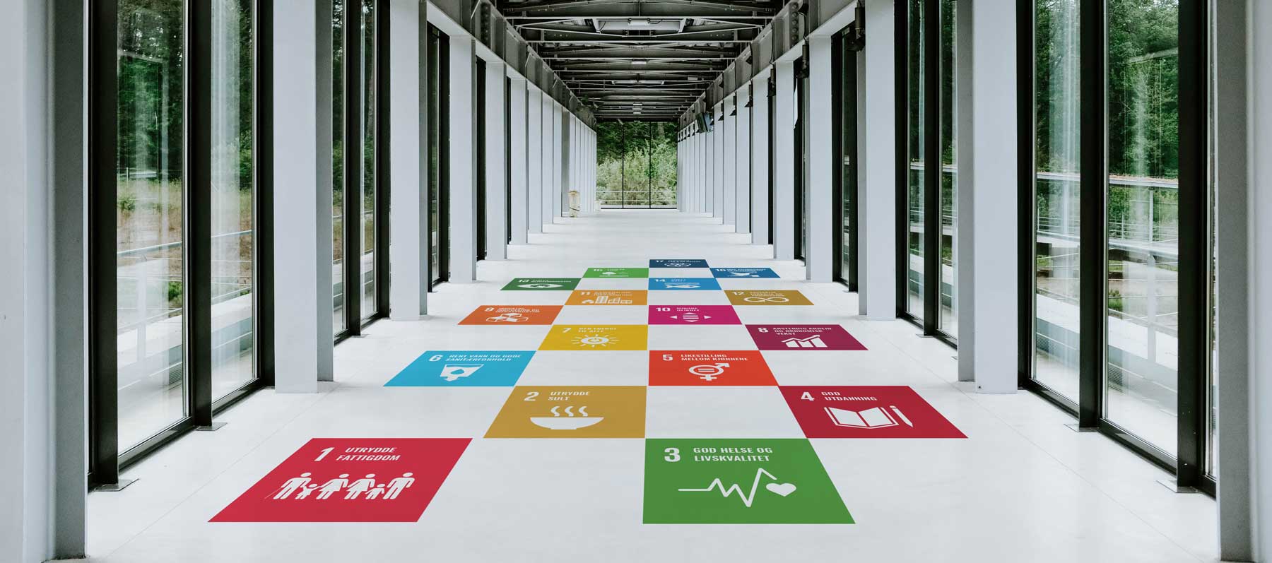 FNs bærekraftsmål består av 17 mål , skoledekor,Målene skal fungere som en felles global retning for land, næringsliv og sivilsamfunn.