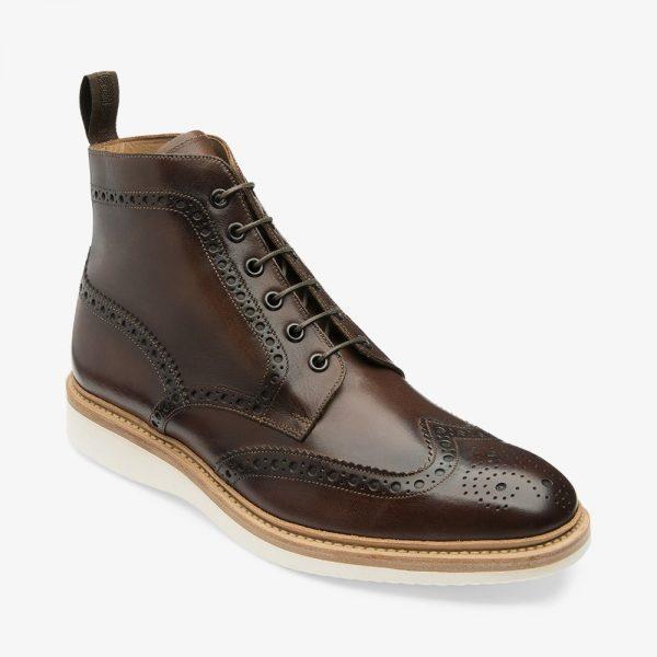 loake mamba dark brown brogue boots 2