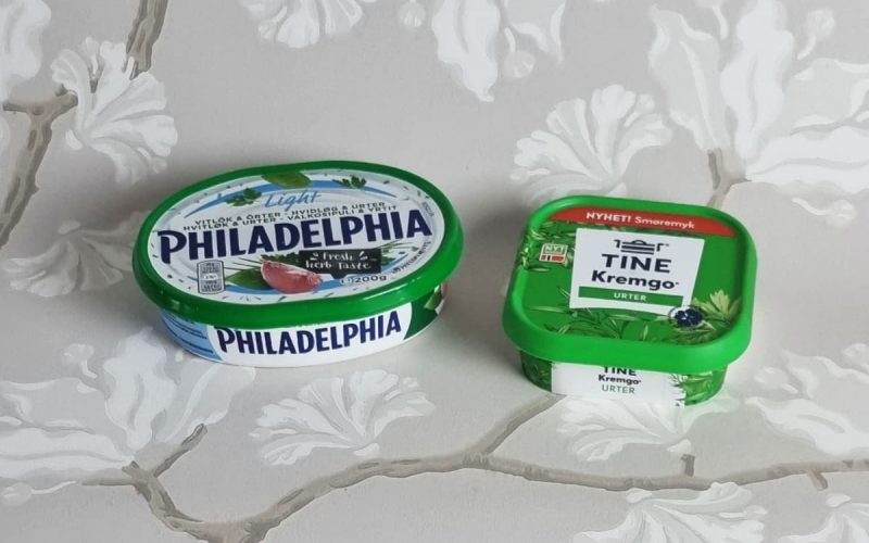 Philadelphia Light Hvitløk og Urter vs Tine Kremgo Urter