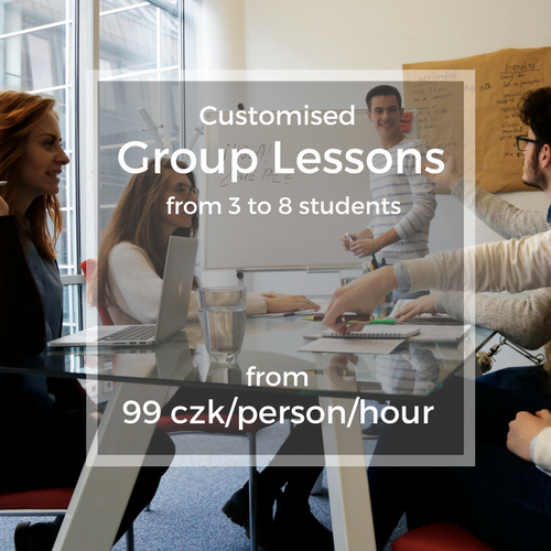 Customised Group Lessons from 3 to 8 students from 99 czk/person/hour