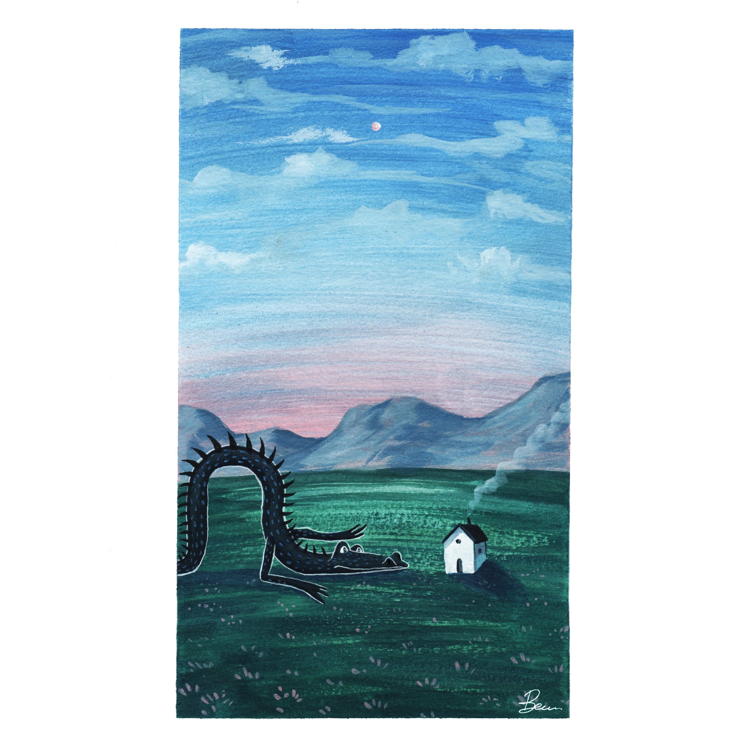 The Curious Dragon - A4 Print