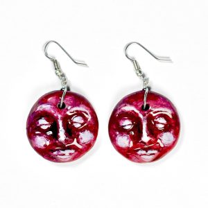 Rosey Moon Face Earrings