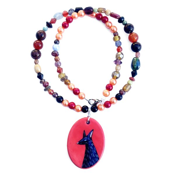 Slinky Fox II Beaded Necklace