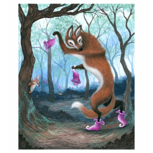 The Fox and his Gloves – 8×10″ or 11×14″ Print