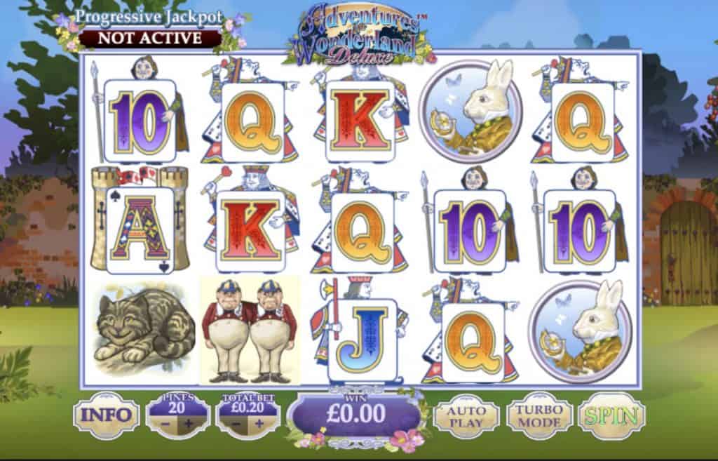 Zrzut ekranu z Adventures in Wonderland Deluxe Slot