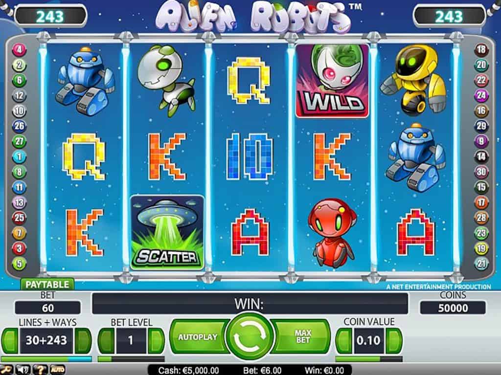 Schermata della slot Alien Robots