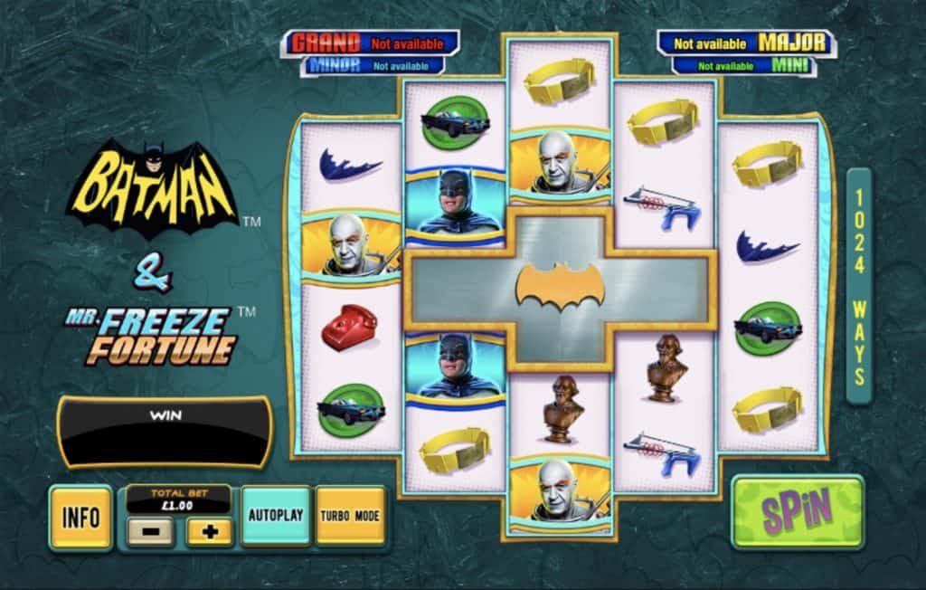 „Betman & Mr Freeze Slot“ ekrano kopija