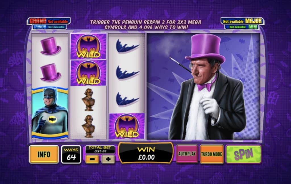Snímek obrazovky ze slotu Batman & The Penguin Prize