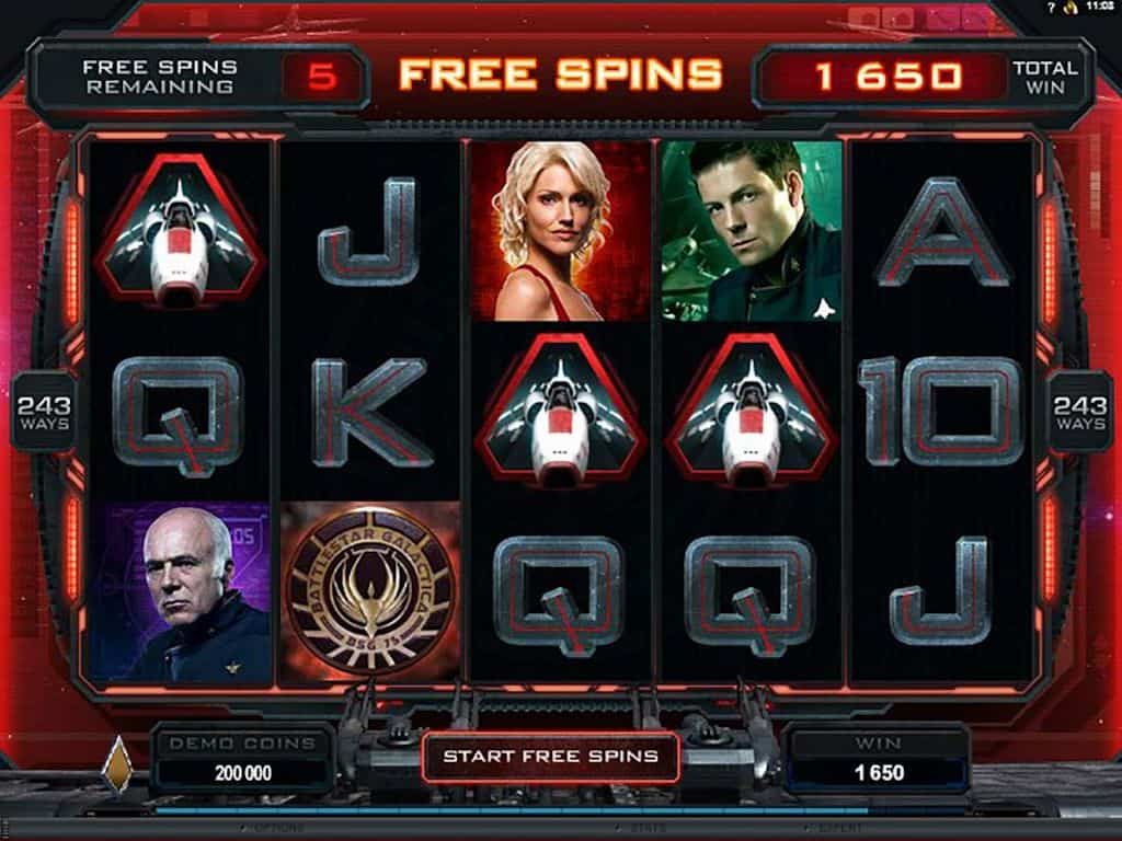 Snímek obrazovky ze slotu Battlestar Galactica