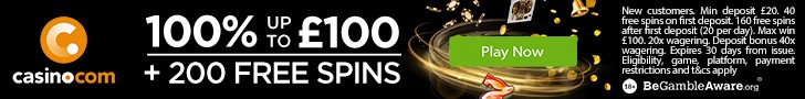 Banners de publicidade do Casino.com