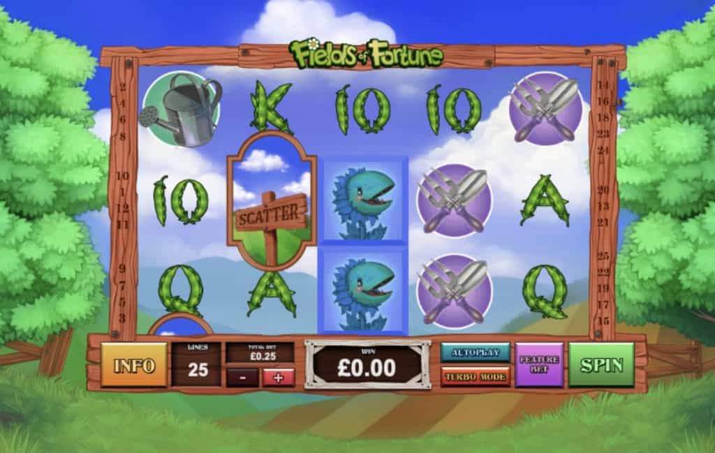 Posnetek zaslona igralnega avtomata Fields of Fortune