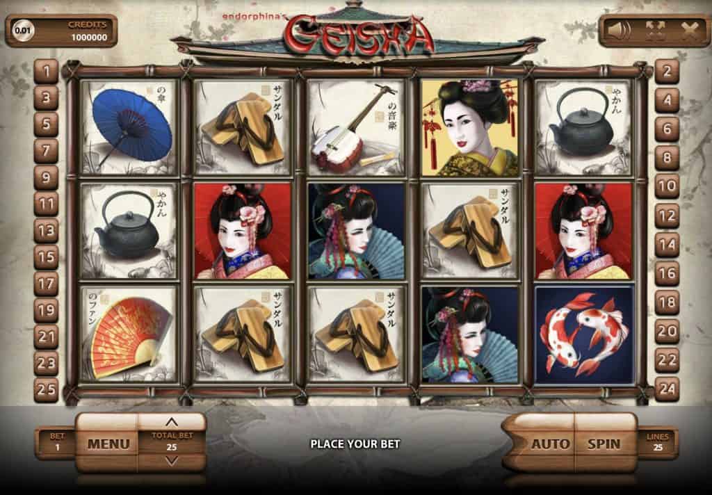 Skjermbilde av Geisha spilleautomat