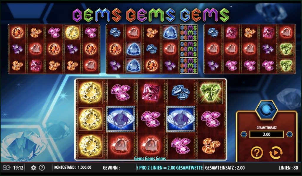 Слика од екранот на слотот за скапоцени камења Gems Gems