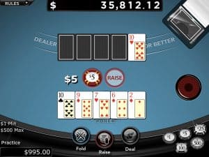 RTG Caribbean Stud Poker -kuvakaappaus